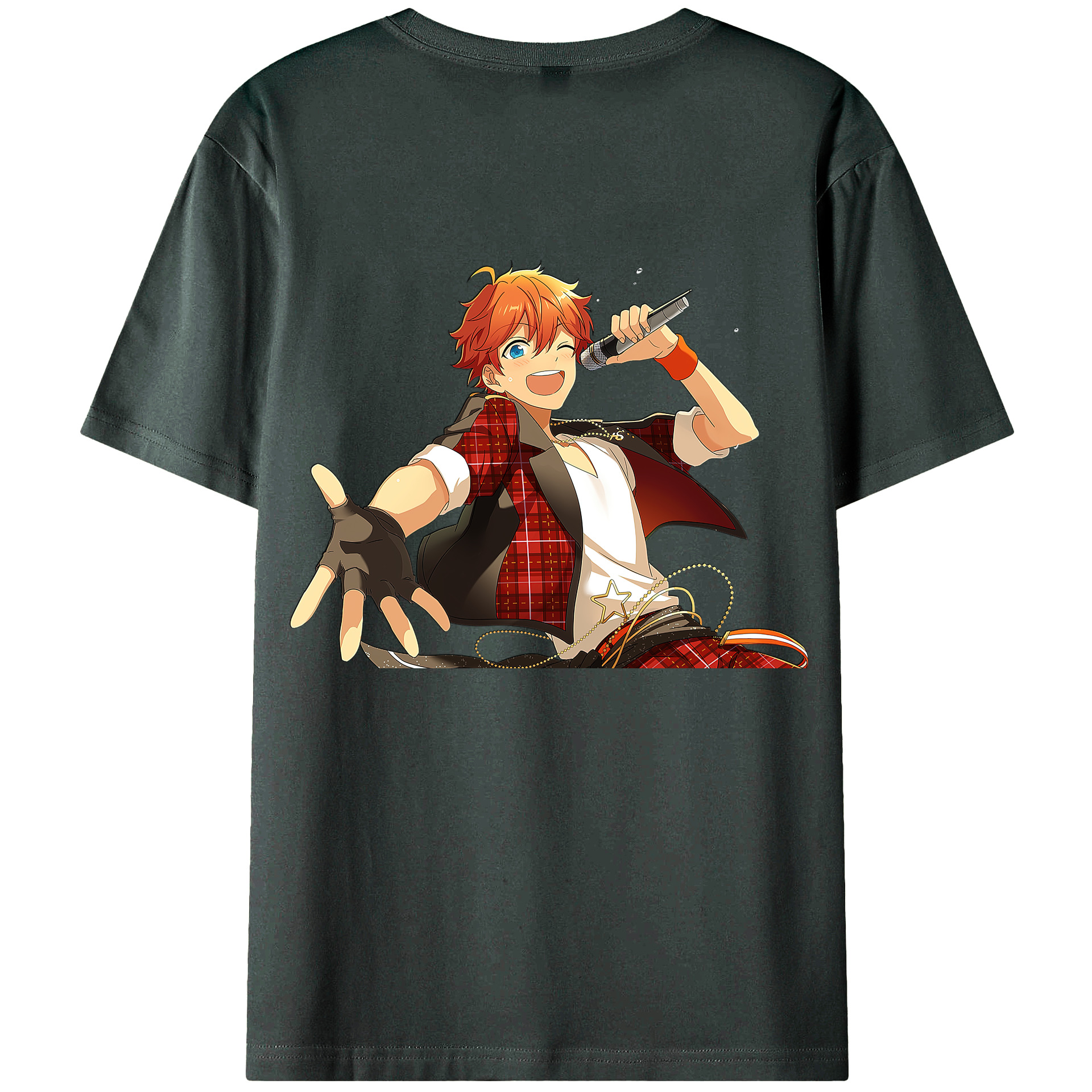 （画像用） あんさんぶるスターズ! Ensemble Stars 綿100％ メンズ半袖Tシャツ（バックプリント） 通気性